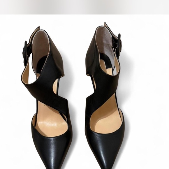 Christian Louboutin Shoes - Black Pointed-Toe Ankle Strap Heels